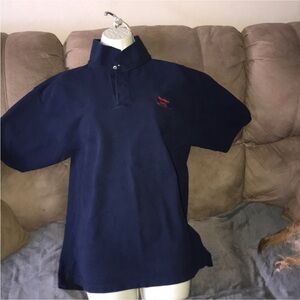 Vantage custom classics Navy Blue Polo Shirt with Red Logo size large